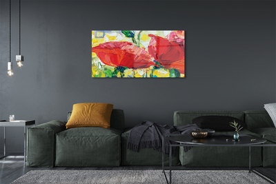 akrylový obraz červené květy