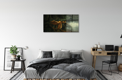 akrylový obraz Žena strom mraky