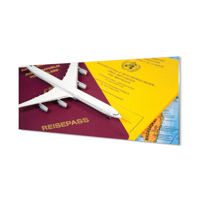 akrylový obraz Plane pas mapa