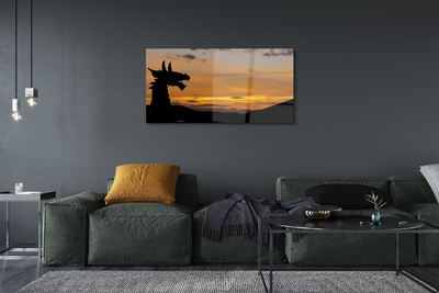 akrylový obraz Slunce oblohu drak