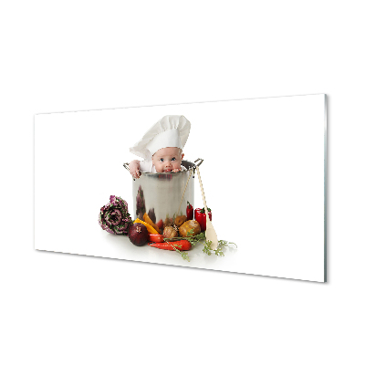 akrylový obraz Dítě lžičkou hrnec