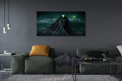 Obrazy na plátně Temná postava zeleného ohně