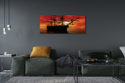 Obrazy na plátně Loď moře nebe mraky slunce