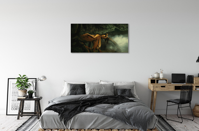 Obrazy na plátně Žena strom mraky