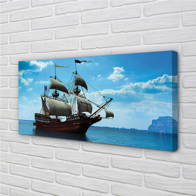 Obrazy na plátně Loď oblohy zataženo mořská