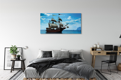 Obrazy na plátně Loď oblohy zataženo mořská