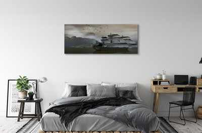 Obrazy na plátně mořské loď hory