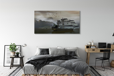 Obrazy na plátně mořské loď hory