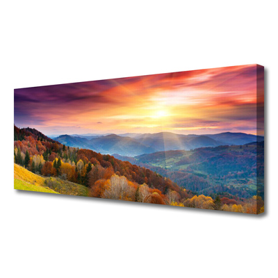 Obraz na plátně Hora Les Slunce Krajina