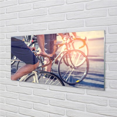 Obraz na skle cyklisté lidí