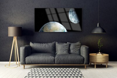 Obraz na skle Měsíc Země Vesmír