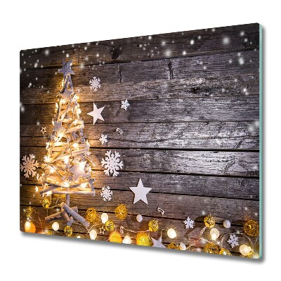 Skleněná krájecí deska Osvětlený vánoční strom