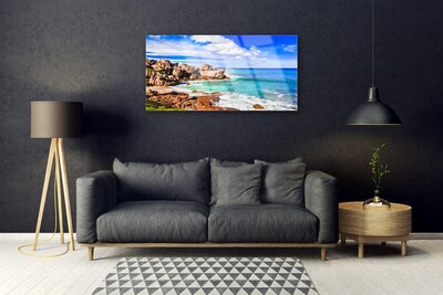 akrylový obraz Pláž Skály Moře Krajina
