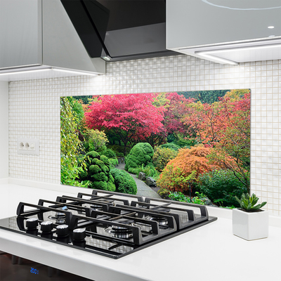 Kuchyňský skleněný panel Zahrada Květina Strom Příroda
