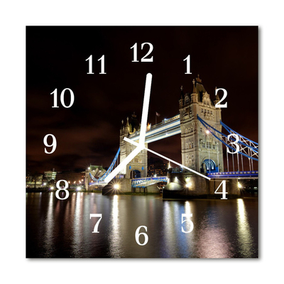 Skleněné hodiny čtvercové Most Londýn