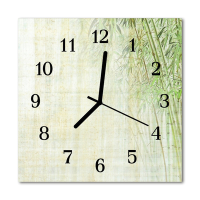 Skleněné hodiny čtvercové Bambusová rostlina