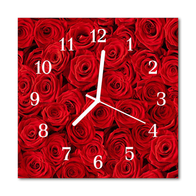 Skleněné hodiny čtvercové růže