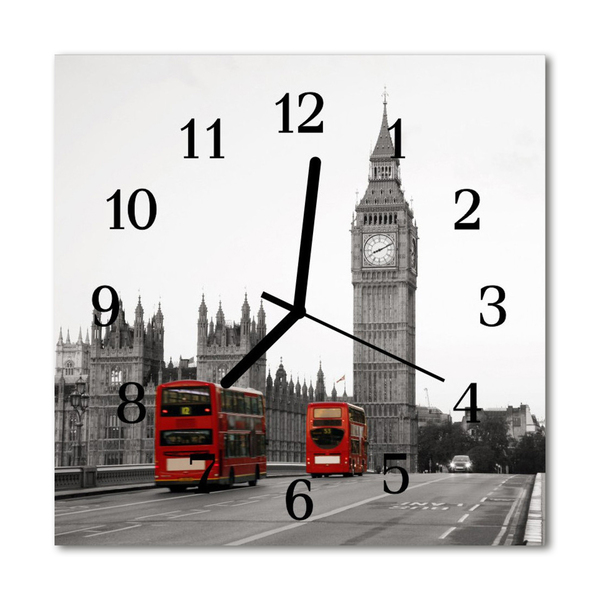 Nástenné skleněné hodiny Londýn