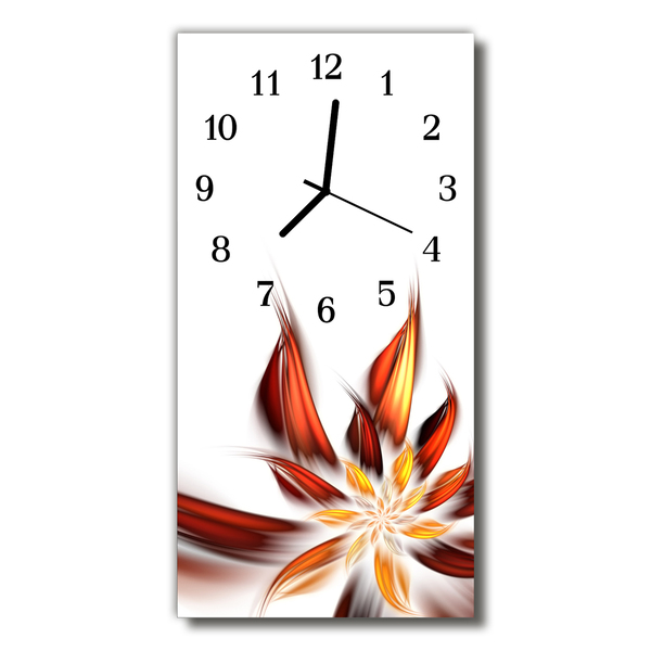 Skleněné hodiny vertikální Barevné květiny
