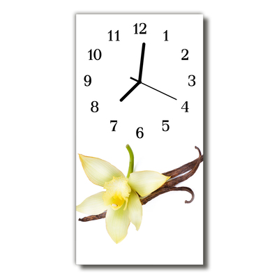 Skleněné hodiny vertikální Bílé lilie květiny