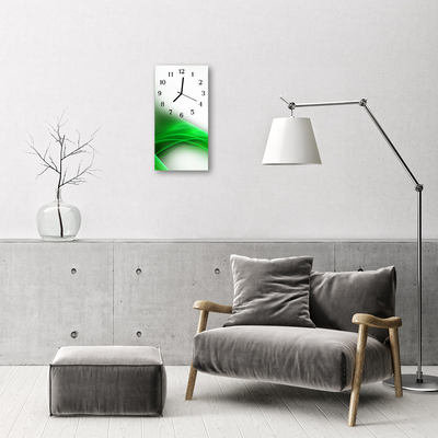 Skleněné hodiny vertikální Moderní zelené umění