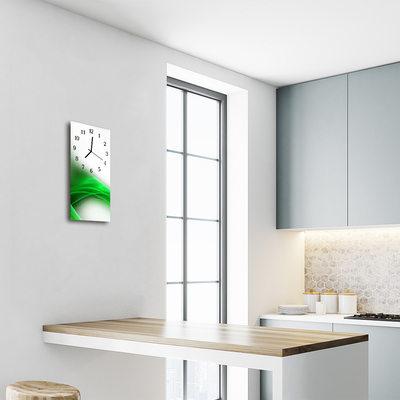 Skleněné hodiny vertikální Moderní zelené umění