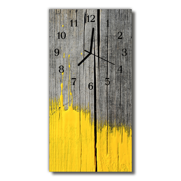 Skleněné hodiny vertikální Žlutá barva žlutá