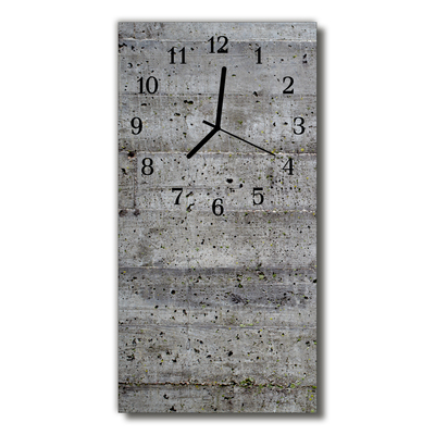 Skleněné hodiny vertikální Šedý beton