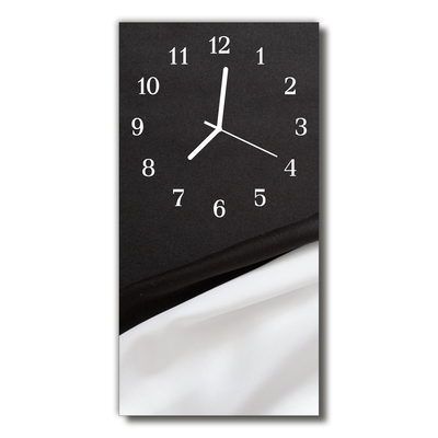 Skleněné hodiny vertikální Klasické černé a bílé