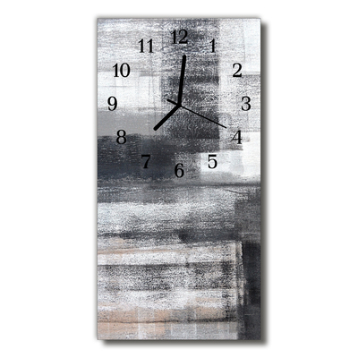 Skleněné hodiny vertikální Malované nástěnné stříbro