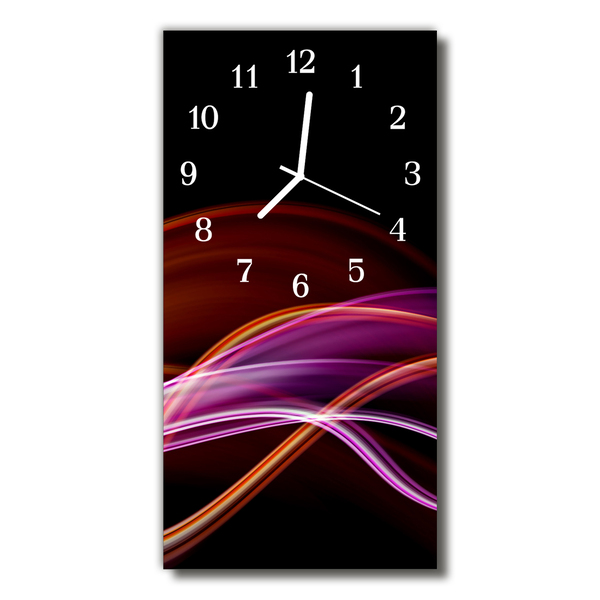 Skleněné hodiny vertikální Abstraktivní linie Multicolor