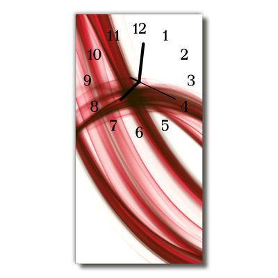 Skleněné hodiny vertikální Umění Abstrakce červené čáry