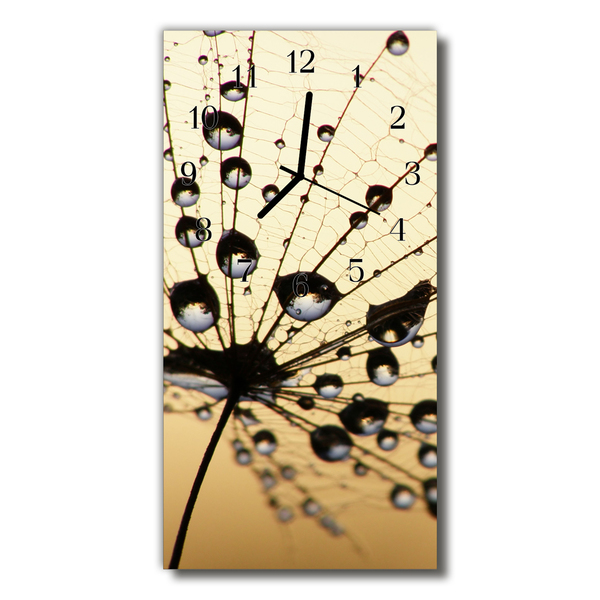Skleněné hodiny vertikální Příroda: pavučina vypadá zlatě