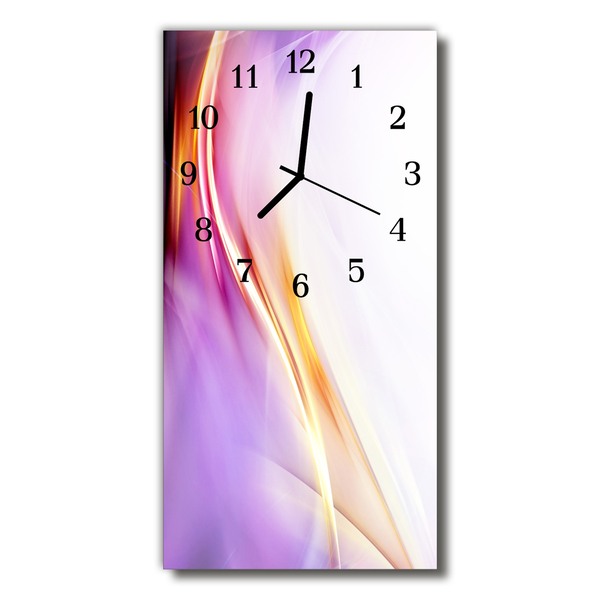 Skleněné hodiny vertikální Umění fialová abstrakce