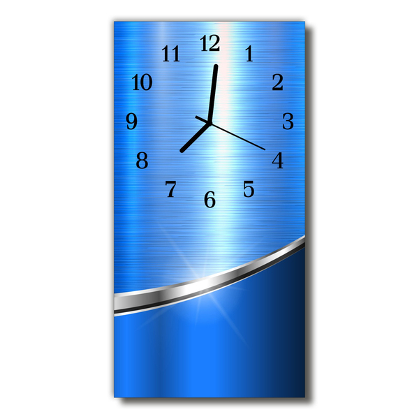 Skleněné hodiny vertikální Umělecký vzor modrý