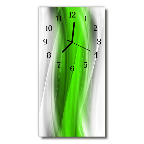 Skleněné hodiny vertikální Umění abstrakce zelená