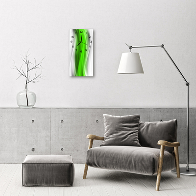 Skleněné hodiny vertikální Umění abstrakce zelená