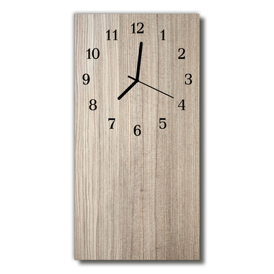 Skleněné hodiny vertikální Béžové dřevo