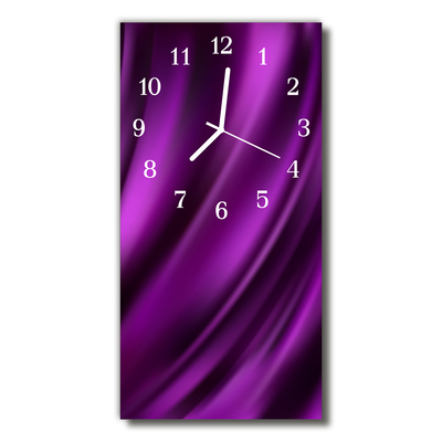Skleněné hodiny vertikální Plátno fialové linie