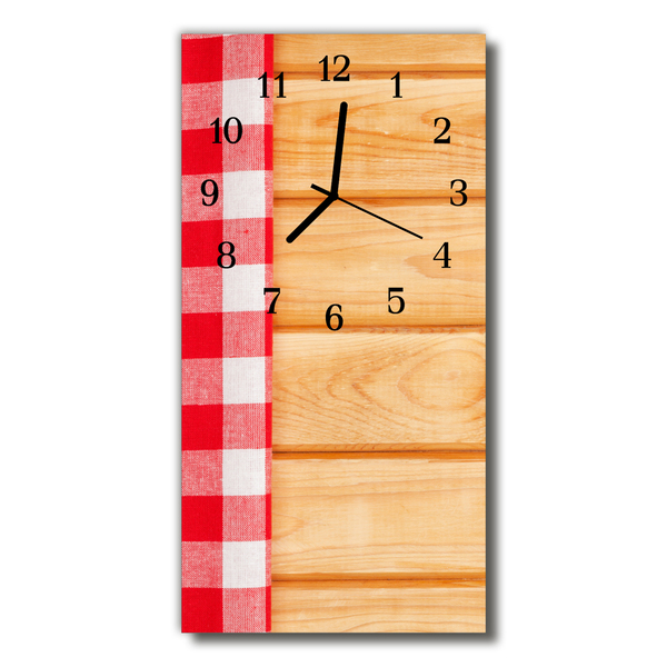 Skleněné hodiny vertikální Barevný ubrus kuchyňský stůl