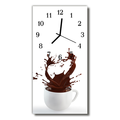 Nástěnné hodiny vertikální Kuchyně. Barevná káva