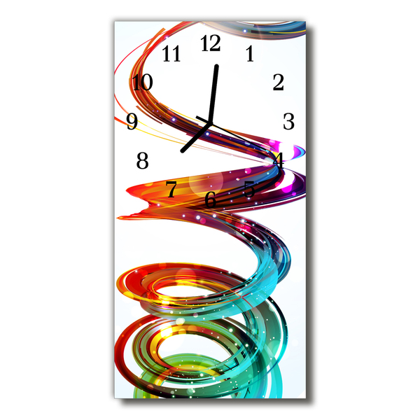 Nástěnné hodiny vertikální Umělecké barevné spirály