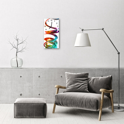Nástěnné hodiny vertikální Umělecké barevné spirály