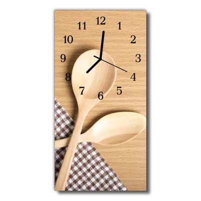 Nástěnné hodiny vertikální Kuchyňská lžíce béžová