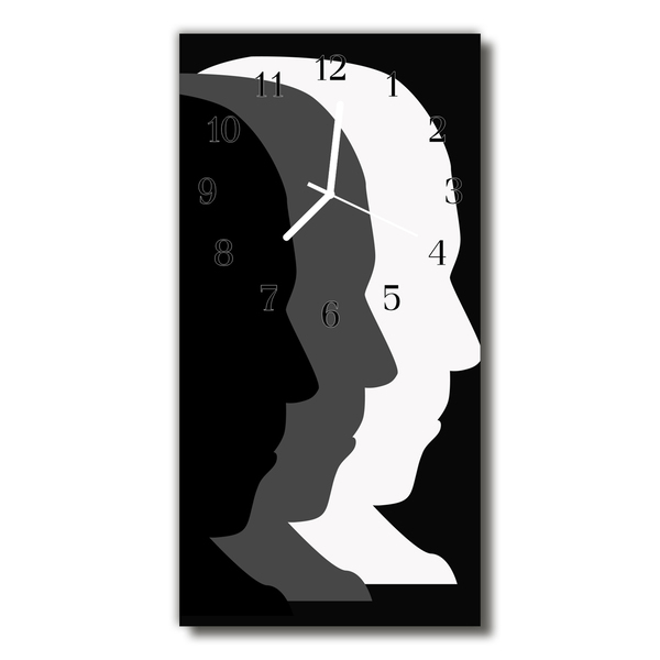 Nástěnné hodiny vertikální Tváře barevného muže