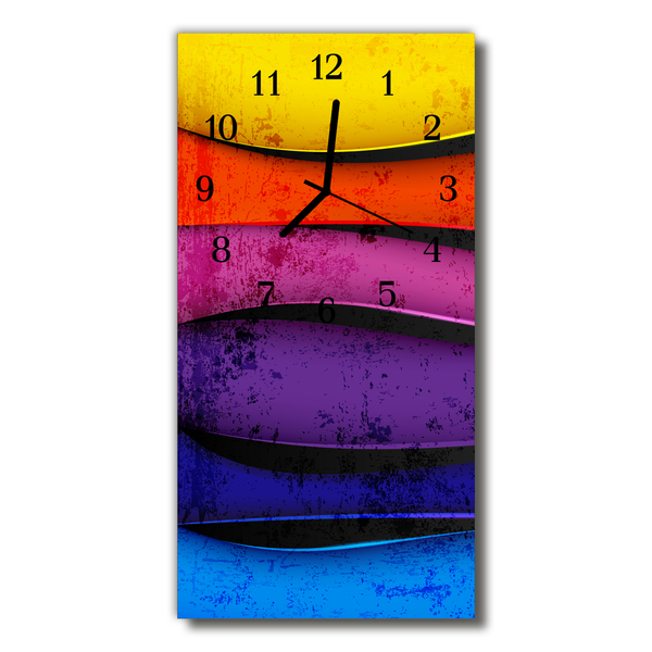 Nástěnné hodiny vertikální Barevné umění barevné čáry