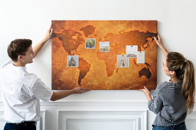 Korková nástěnka Velká mapa světa