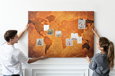 Korková nástěnka Velká mapa světa